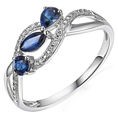 Gems Diamantový prsten Astrid bílé zlato s brilianty a safíry 585 38 1 4743.1B00.0.55.HSISC.602