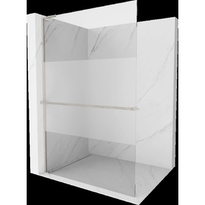 Mexen Kioto+ L душ стена с рафт Walk-in 80 x 200 см, прозрачно/матирано, четкан никел - 800-080-123-97-35 (800-080-123-97-35)