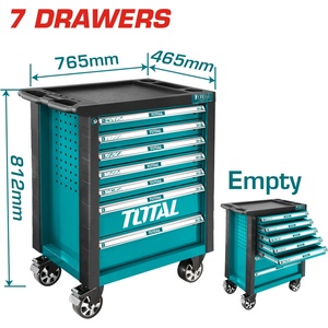 TOTAL Количка за инструменти total industrial 7 чекмеджета (празна) tl ind thrc01071 (thrc01071)