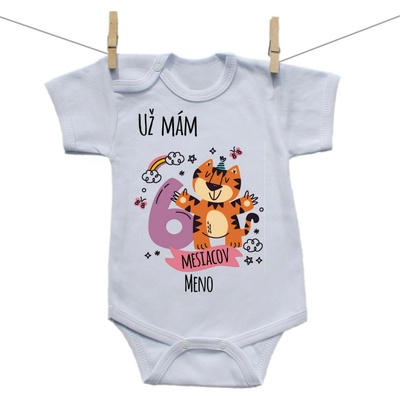 Boodyy Body s krátkym rukávom Už mám 6 mesiacov so zvieratkom