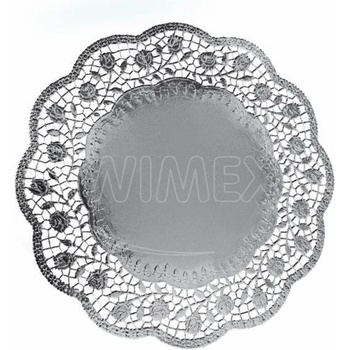 Wimex Dekoračná krajka PAP/ALU okrúhla strieborná O36cm 4 ks