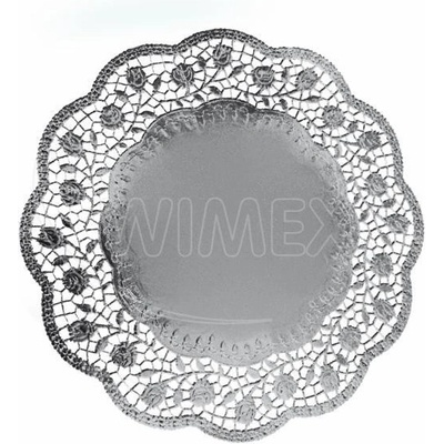 Wimex Dekoračná krajka PAP/ALU okrúhla strieborná O36cm 4 ks