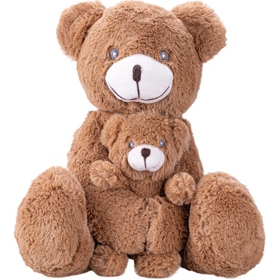 Medveď sediaci s mláďaťom 30 cm