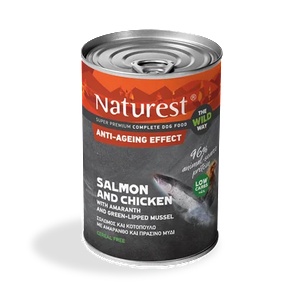Naturest® Консерва за възрастни кучета със сьомга и пиле, без глутен 400 гр