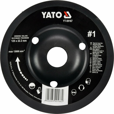Rotační rašple úhlová hrubá 125 mm typ 1 Yato YT-59167