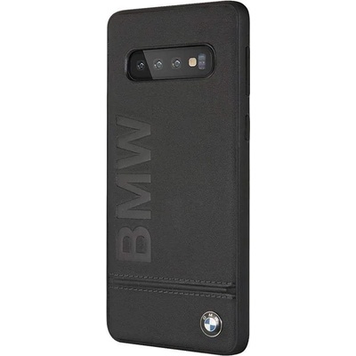 BMW Signature Genuine Leather Soft Case - кожен кейс (естествена кожа) за Samsung Galaxy S10 (черен)