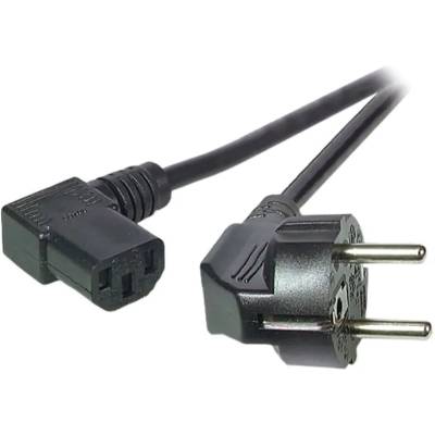 Захранващ кабел Schuko CEE7-7 90° - C13 90°, черен (3.0 м) (EK535.3)