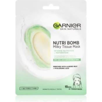 Garnier Skin Active Milky Tissue Mask Almond Milk - Памучна маска за лице с бадемово мляко и хиалуронова киселина