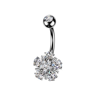 Šperky4U Piercing do pupíku květina WP0119