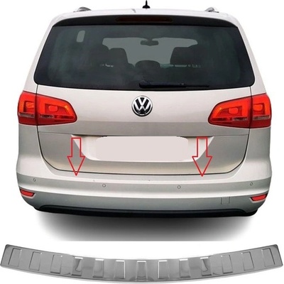 Nerez leštený kryt hornej hrany zadného nárazníka VW Sharan II 2010-2023