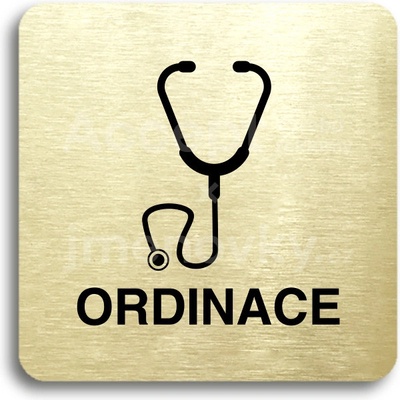 ACCEPT Piktogram ordinace IV - zlatá tabulka - černý tisk bez rámečku