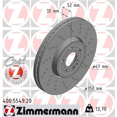 Brzdový kotúč ZIMMERMANN 400.5549.20 (400554920)
