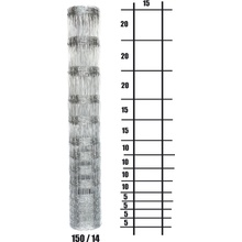 Uzlové lesnické pletivo výška 150 cm, 1,6/2,0 mm, 14 drátů