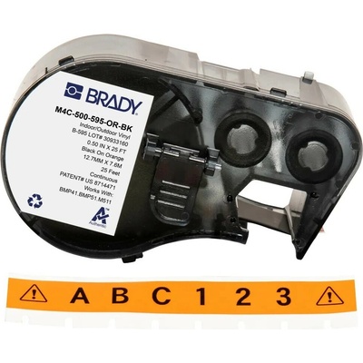 Brady M4-83-499-OR-BK / 170804, 12.70 mm, Nylon, čierna tlač / oranžový podklad