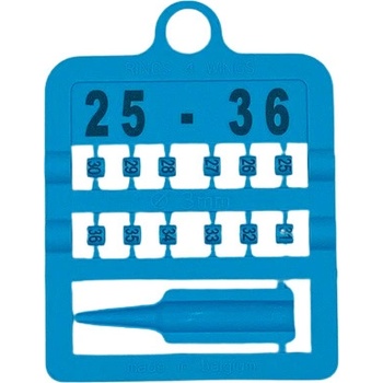 E-Z Split Ring Kroužky číselné, 3 mm/ modré 25-36