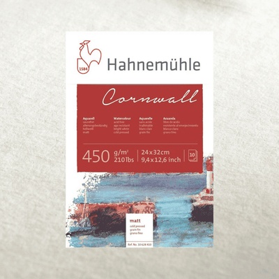 Hahnemühle Cornwall 450 gr m2 lisovaný za studena 10 listov 17x24 cm