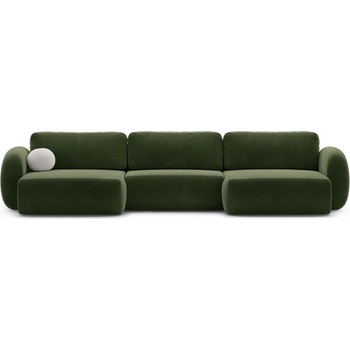 Cosmopolitan Design Зелен кадифен сгъваем/с място за съхранение ъглов диван (U форма) Tonale - Cosmopolitan Design (COS_UF_121_F1_TONALE3)