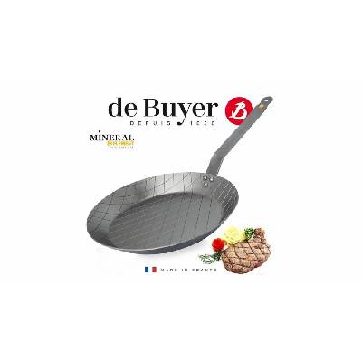 Pánev na steaky de Buyer, 5616.24, Mineral B Element, ocel, průměr 24 cm