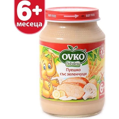 OVKO Bebelan - Пюре пуешко със зеленчуци 6 месец 190 гр (7110)