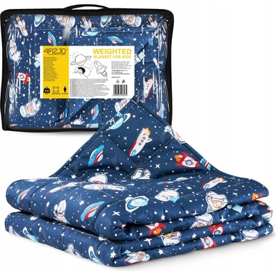 4FIZJO Zátěžová přikrývka modrá 4 kg skleněné mikrokuličky 100x150