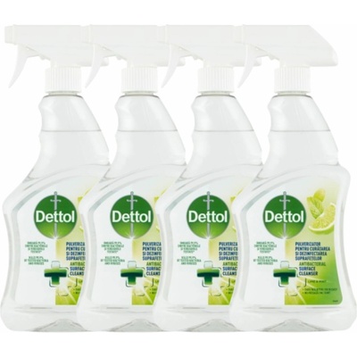 Dettol Antibakteriálny Čistič Povrchov Sprej Limetka&Mäta 4 x 500 ml