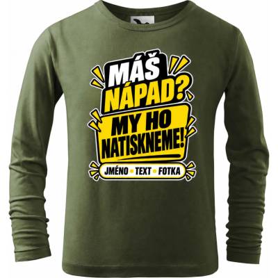 Dobrý triko Dětské tričko s dlouhým rukávem vlastní motiv Khaki