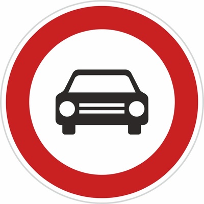 Dopravní značka B3a, Zákaz vjezdu všech motorových vozidel s výjimkou motocyklů bez postranního vozíku Dopravní značka 700 mm kruh