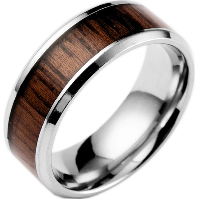 Naky ocelový prsten Wooden Classic P3827