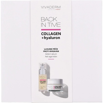 Vivaco dárkové balení COLLAGEN + hyaluron VIVADERM pleťový krém 50 ml + pleťové sérum 30 ml