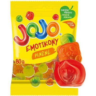 JOJO Emotikony želé bonbóny s ovocnými příchutěmi s náplní 80 g