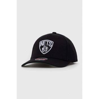 Mitchell&Ness Шапка с козирка с вълна Mitchell&Ness Brooklyn Nets в черно с апликация (INTL102)