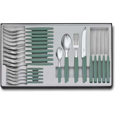 Victorinox Swiss Modern Sada příborů 24 ks šalvějově zelená