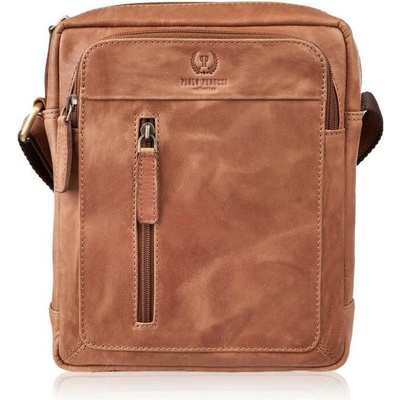 Svetlo hnedá pánska kožená crossbody taška Lorcan