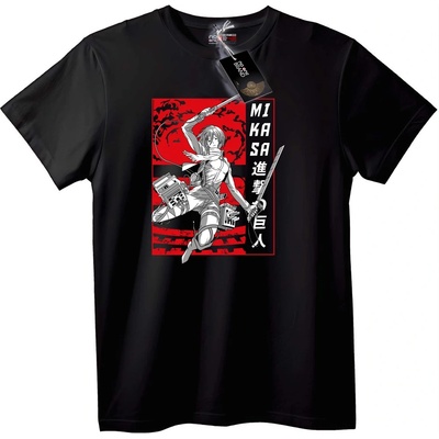 NOONEBRAND Тениска Микаса Attack on Titan - 2XL, Black