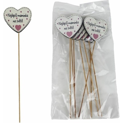 Dekorační zápich s nápisem Nejlepší maminka na světě, 8 ks D7872 – Zboží Mobilmania