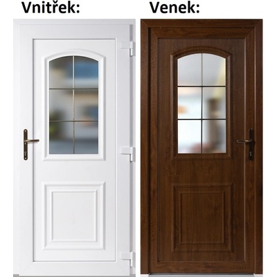 Soft Vchodové dveře 3D 302 Zlatý dub / Bílá 100x210 cm pravé