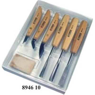 Narex Bystřice 894610 - Sada řezbářských dlát a nožů 6-dílná s brouskem, WOOD LINE