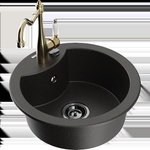 Mexen Diego гранитна мивка с 1 отделение с кухненски смесител Carla, (6512-75-670700-50-B)
