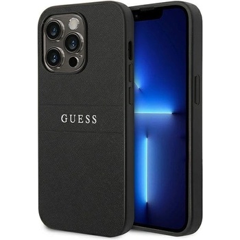 GUESS Кейс Guess GUHCP14LPSASBBK за iPhone 14 Pro 6.1" черен / черен, Saffiano Strap (GUE002372-0)