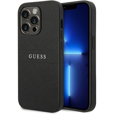 GUESS Кейс Guess GUHCP14LPSASBBK за iPhone 14 Pro 6.1" черен / черен, Saffiano Strap (GUE002372-0)