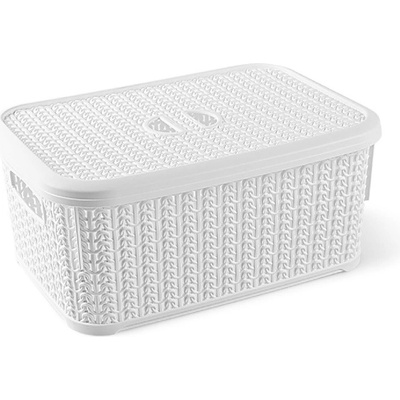 Knit nádoba s víkem 6 l bílá M - 066
