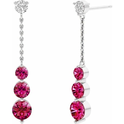 Eppi Stříbrné náušnice s rubíny Vasia E49295