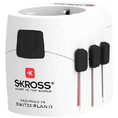 Адаптер SKROSS PRO Light, 2 x USB-A, World, Бял (SKROSS-1302470)