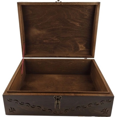 Масивна дърворезбована кутия за съхранение на бижута, аксесоари и лични вещи (5856)
