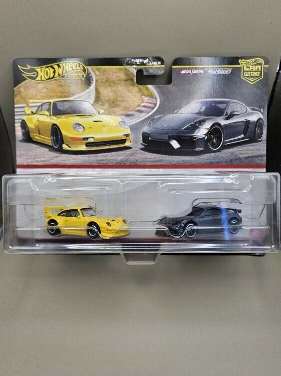 Hot Wheels Car Culture 2-Pack – Porsche 993 GT2 & 718 Cayman GT4 – 1:64 Diecast
