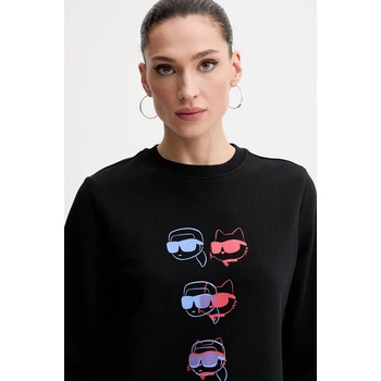 KARL LAGERFELD Памучен суичър Karl Lagerfeld в черно с принт A2W20076 (A2W20076)