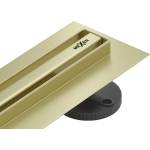 Mexen Flat 360° Slim въртящ се линеен сифон 70 см, златен матиран - 1A41070 (1A41070)