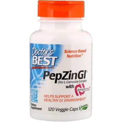 Doctor's Best Doctor’s Best PepZin GI, Zinc-L-Carnosine Complex, цинк-L-карнозин, 120 растителни капсули
