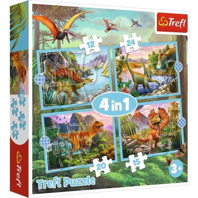 Trefl - Puzzle 4v1 Unique dinosaurs - 1 - 39 piese