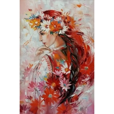 MagicArt Комплект за рисуване по номера MagicArt - Мома гиздава (по оригинал на Миглена Кирилова) (GX41689)